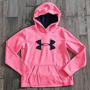 Under Armour Women's Neon Pink & Navy Blue Sweatshirt - Size Small